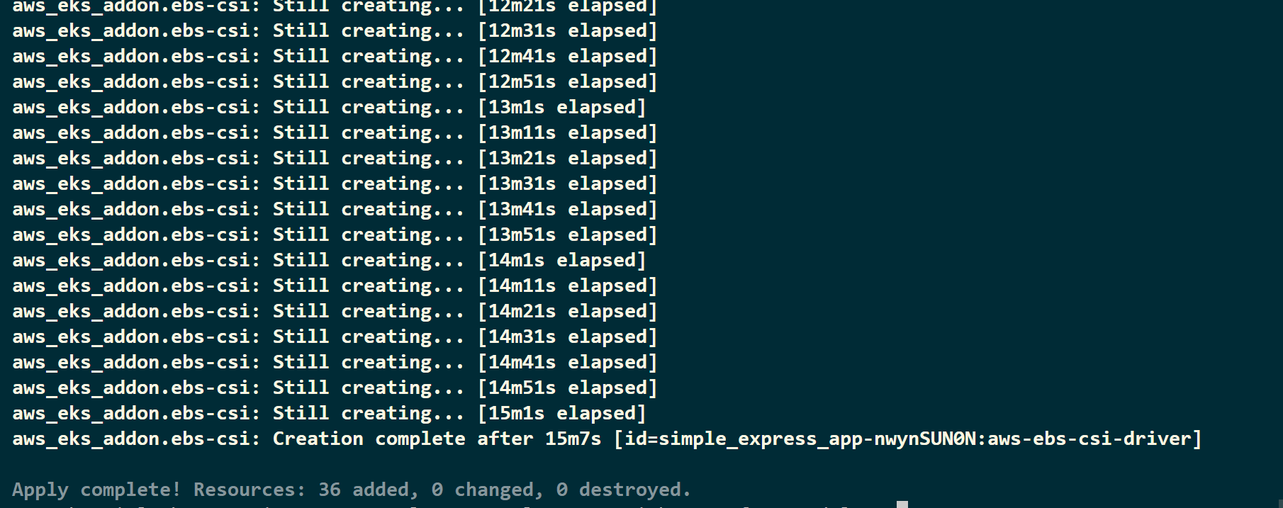 Confidently Automate AWS EKS Cluster Deployments with Terraform: Terraform apply command