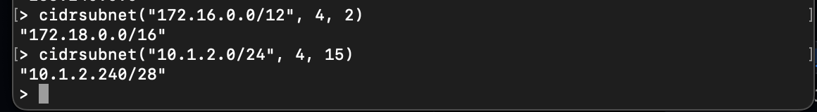 Terraform cidrsubnet function