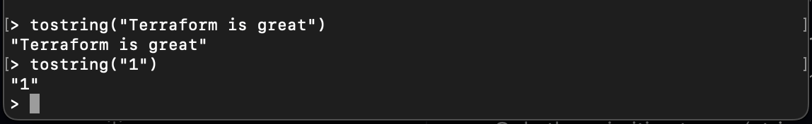 Terraform tostring function