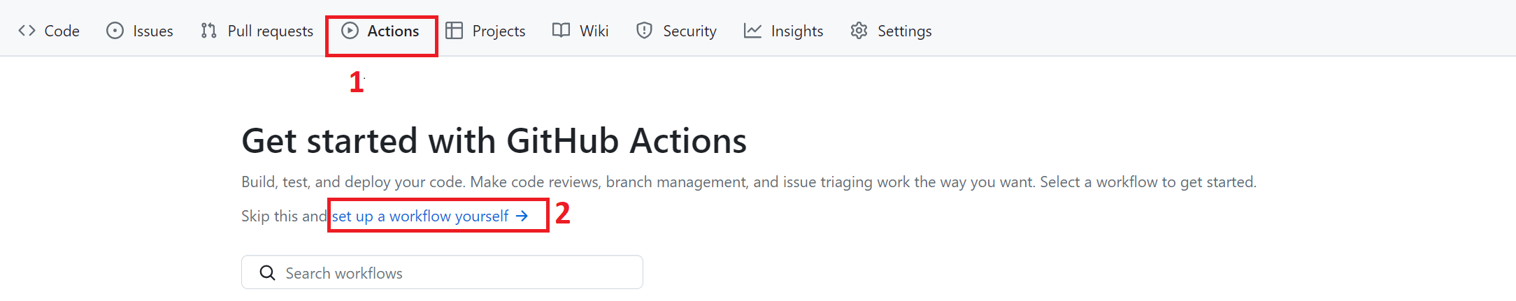 Creating GitHub actions file