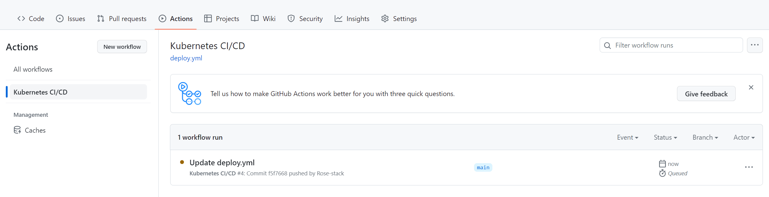 GitHub Actions and EKS: Workflow triggered